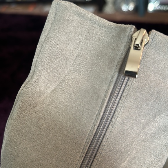 Azalea Wang Gray suede clear wedge boots - Picture 8 of 8